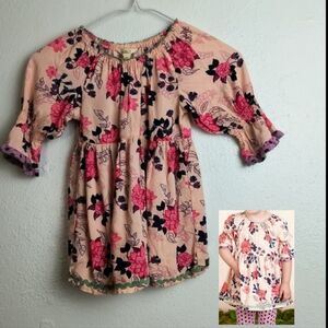 Matilda Jane (Girl)Tunic Blouse Size 6 Pink Floral